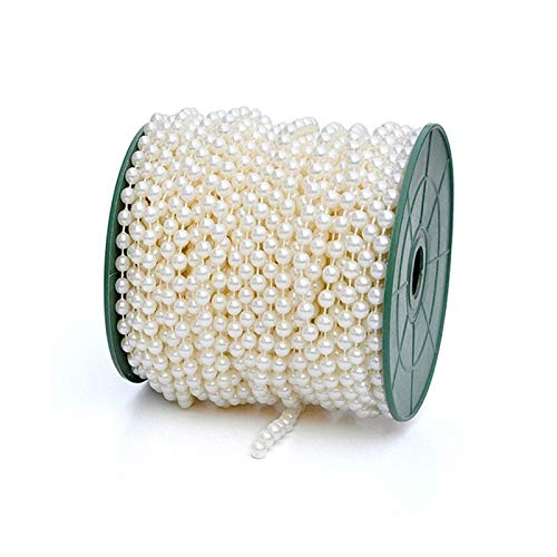 HBALDTEDC Faux Pearls Perlen, Kunststoff-Imitationsperlen, 5 m, Mehrfarbig, 3–6 mm, for DIY-Schmuckzubehör(Beige,4MM 5Meters) von HBALDTEDC