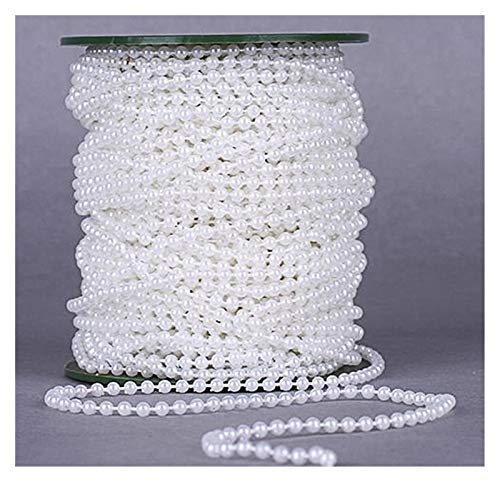 HBALDTEDC Faux Pearls Perlen, Kunststoff-Imitationsperlen, 5 m, Mehrfarbig, 3–6 mm, for DIY-Schmuckzubehör(White,6MM 5Meters) von HBALDTEDC