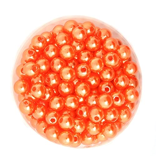 HBALDTEDC Faux Pearls Perlen, Runde Abstandsperlen aus Acryl zur Schmuckherstellung, 6 mm Durchmesser, 2 mm Loch, Mehrfarbig, 500 Stück(10) von HBALDTEDC