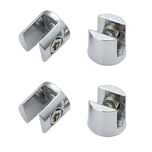 HBALDTEDC Glasklammer-Clip, 4 Glasklammern, Zinklegierung, Regalhalterung, Stützhalterung, Klemmen for 6–8 mm/8–10 mm/10–12 mm(10 12mm) von HBALDTEDC