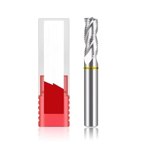 Hartmetall-Schaftfräser， 4-schneidiger Farbring Wolframstahl Hartmetall-Schruppfräser Nanobeschichtung for Aluminium-/Stahl-Schaftfräser CNC-Werkzeuge(8.0x25Cx8Dx75L) von HBALDTEDC