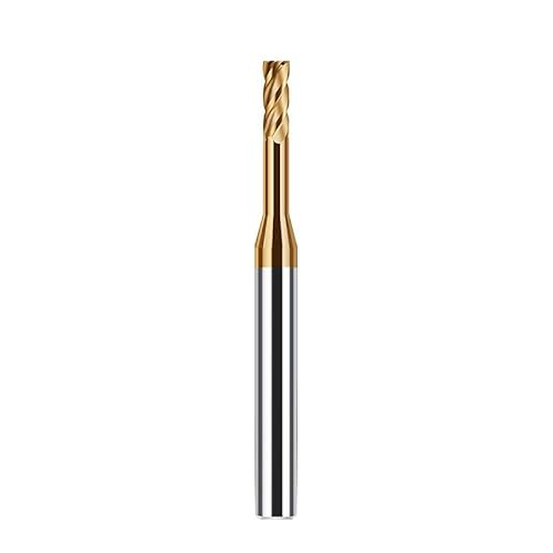 Hartmetall-Schaftfräser， HRC55/60/65 2/3/4-Flöten Wolframstahl Hartmetall Nanobeschichtung Flacher Boden Tiefe Nut CNC Mechanische Fräserwerkzeuge(1.0x20Cx4Dx50L) von HBALDTEDC