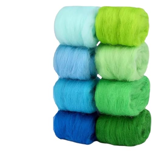 Wolle Filzen, Nadelfilzwolle, Roving, Filzfaser, DIY-Bastelmaterial, mehrfarbig, 8 Stück(1) von HBALDTEDC
