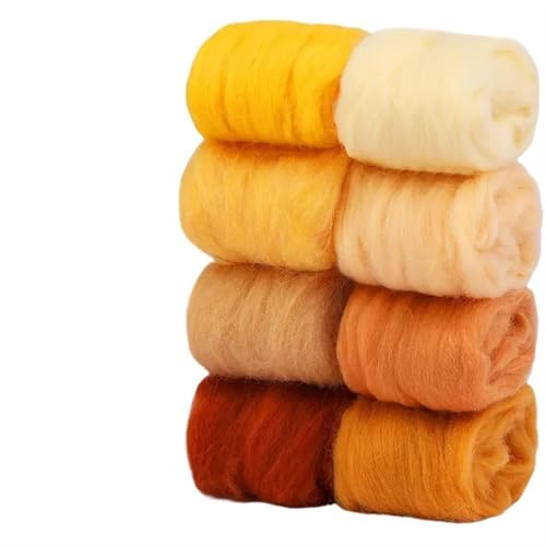 Wolle Filzen, Nadelfilzwolle, Roving, Filzfaser, DIY-Bastelmaterial, mehrfarbig, 8 Stück(2) von HBALDTEDC