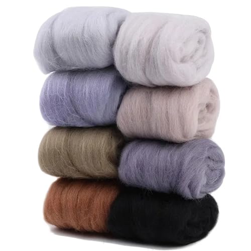 Wolle Filzen, Nadelfilzwolle, Roving, Filzfaser, DIY-Bastelmaterial, mehrfarbig, 8 Stück(3) von HBALDTEDC