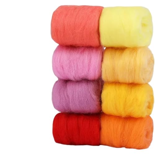 Wolle Filzen, Nadelfilzwolle, Roving, Filzfaser, DIY-Bastelmaterial, mehrfarbig, 8 Stück(4) von HBALDTEDC