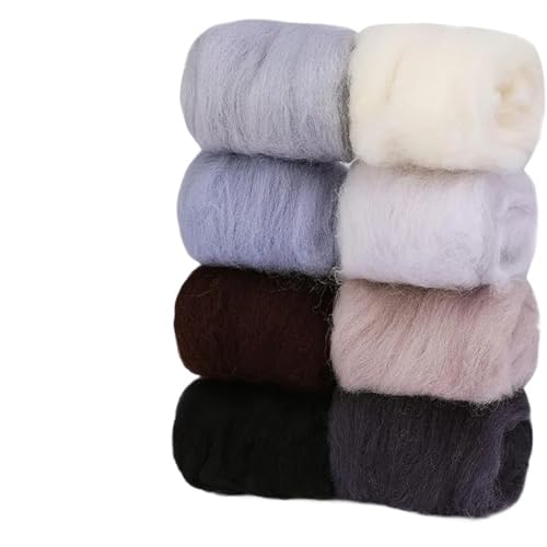 Wolle Filzen, Nadelfilzwolle, Roving, Filzfaser, DIY-Bastelmaterial, mehrfarbig, 8 Stück(5) von HBALDTEDC