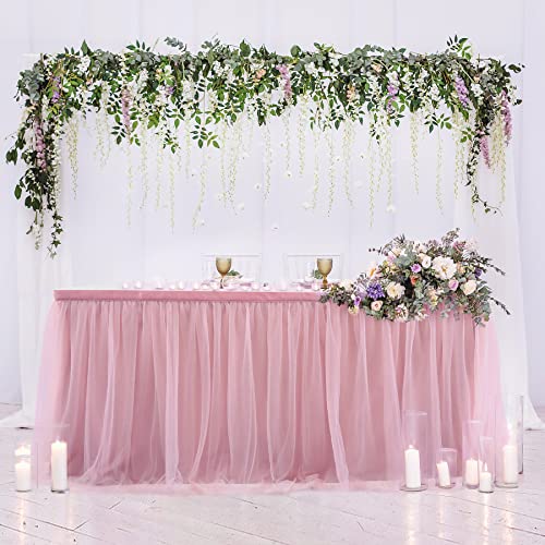 HBBMAGIC Dusty Rose Tüll Tischrock Tütü Tischröcke183*76CM, Candy Tisch Tischdecke Tüll für Geburtstag Mädchen Dekoration, Baby Party,Candy Party,Candy Bar,Hochzeit, Ohne Led HBBMAGIC Dusty Rose Tüll Tischrock Tütü Tischröcke183*76CM, Candy Tisch Tischdecke Tüll für Geburtstag Mädchen Dekoration, Baby Party,Candy Party,Candy Bar,Hochzeit, Ohne Led von HBBMAGIC