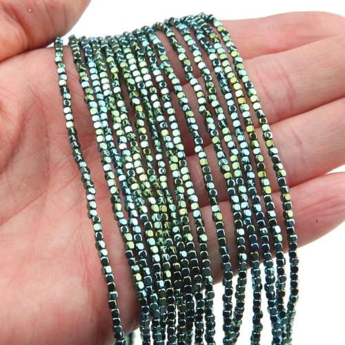 Natürliche Hämatit-Würfelperlen, Abstandsperlen zur Schmuckherstellung, Armband- und Halskettenherstellung, Zubehör 2/2,5 mm-D-2 mm, ca. 210 Stück Natürliche Hämatit-Würfelperlen, Abstandsperlen zur Schmuckherstellung, Armband- und Halskettenherstellung, Zubehör 2/2,5 mm-D-2 mm, ca. 210 Stück von HBKUHIUT