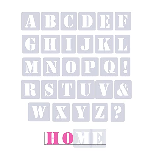 Schablone Buchstaben groß 3cm | 1 Satz Alphabet A-Z - 26 + 4 Sonderzeichen. | Set Nr.005 von HBM-Schablonenshop