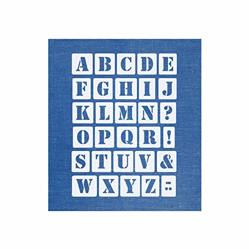 Schablone Buchstaben groß 7cm | 1 Satz Alphabet A-Z - 26 + 4 Sonderzeichen. | Nr.05 von HBM-Schablonenshop