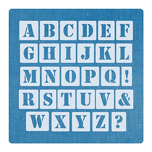 Schablone Buchstaben groß 8cm | 1 Satz Alphabet A-Z - 26 + 4 Sonderzeichen. - Nr.05 von HBM-Schablonenshop