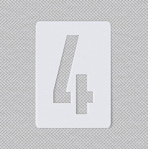 Schablone einzelne Zahl -4- Ziffernhöhe: 25cm ● Nummer für: Schilder ● Tür ● Hausnummern von HBM-Schablonenshop