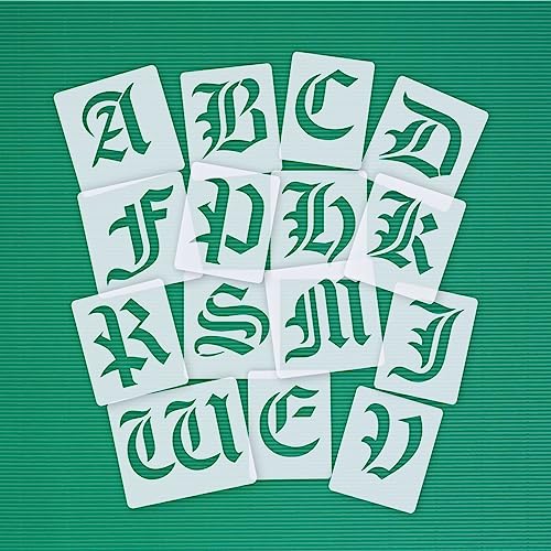 Schablonen Buchstaben groß 10cm - 1 Satz alte gotische Schrift Alphabet A-Z - 26 Buchstaben Set Nr. 030 von HBM-Schablonenshop