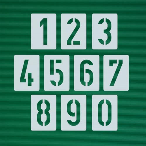Schablone Zahlen 5cm | 1 Satz Zahlen 0-9 | 10 einzelne Schablonen • Schablonen-Set Nr.003505 von HBM-Schablonenshop