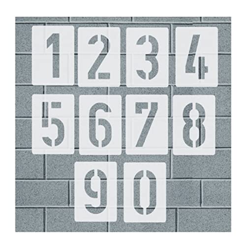 Zahlen-Schablonen-Set 003515, Zahlen 0-9 / 15cm hoch, 10 einzelne Schablonen von HBM-Schablonenshop