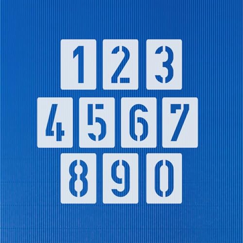 Zahlen-Schablonen-Set 035, Zahlen 0-9 / 2cm hoch, 10 einzelne Schablonen von HBM-Schablonenshop