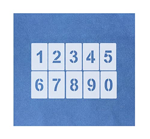 Zahlenschablone Nr.04 | Zahlenhöhe 2cm | 1 Satz Zahlen 0-9 | 10 einzelne Schablonen | Malerschablone | Wandschablone von HBM-Schablonenshop