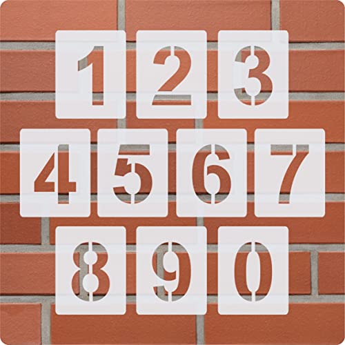 Zahlenschablone Nr.04 | Ziffernhöhe 4cm | 1 Satz Zahlen 0-9 | 10 einzelne Schablonen von HBM-Schablonenshop