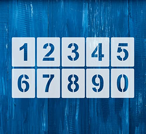 Zahlenschablone Nr.04 | Zahlenhöhe 5cm | 1 Satz Zahlen 0-9 | 10 einzelne Schablonen | Malerschablone | Wandschablone Zahlenschablone Nr.04 | Zahlenhöhe 5cm | 1 Satz Zahlen 0-9 | 10 einzelne Schablonen | Malerschablone | Wandschablone von HBM-Schablonenshop