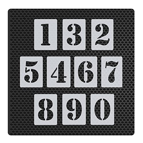 Zahlenschablone Nr.05 | Zahlenhöhe 15cm | 1 Satz Zahlen 0-9 | 10 einzelne Schablonen | Malerschablone | Wandschablone von HBM-Schablonenshop