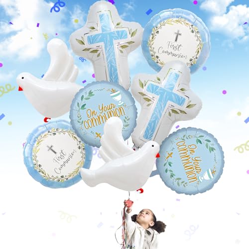 Erstkommunion Luftballons, 8pcs Taufe Luftballons, Luftballons Kommunion Set, Weiße Tauben Ballons, Luftballons zur Erstkommunion, Ballons Taufe, Geeignet für Kleinkinder, Erstkommunion, Taufparty Erstkommunion Luftballons, 8pcs Taufe Luftballons, Luftballons Kommunion Set, Weiße Tauben Ballons, Luftballons zur Erstkommunion, Ballons Taufe, Geeignet für Kleinkinder, Erstkommunion, Taufparty von HBSFBH