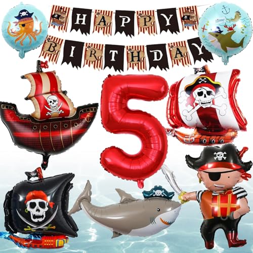 Pirate 5. Geburtstag Deko, Party Deko Kinder Pirate Luftballon, Piratenschiff Ballon, Piraten Deko Kindergeburtstag Luftballon Set, Kinder Piraten Folienballon, für Kindergeburtstag Geburtstagsfeier Pirate 5. Geburtstag Deko, Party Deko Kinder Pirate Luftballon, Piratenschiff Ballon, Piraten Deko Kindergeburtstag Luftballon Set, Kinder Piraten Folienballon, für Kindergeburtstag Geburtstagsfeier von HBSFBH