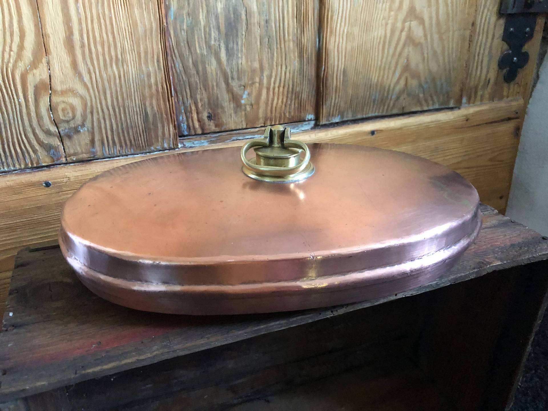 Antike Wärmflasche - Wunderschön Restauriert Toller Verschluß/Kupfer & Messing Ca. 1920 Antike Wärmflasche - Wunderschön Restauriert Toller Verschluß/Kupfer & Messing Ca. 1920 von HBVintageLaden