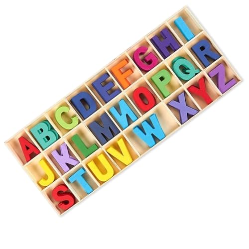 130 Stück Holzbuchstaben, Handwerk Holz Buchstaben, Großbuchstaben A-Z, Kinder Holz Alphabet Buchstaben für Kunsthandwerk DIY von HBYMYDA