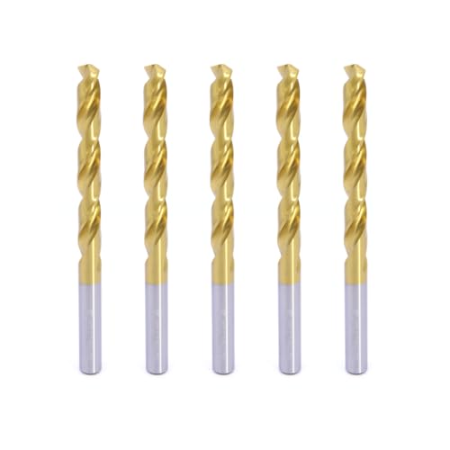 HC Maschinentechnik HSSE-Spiralbohrer M35 TiN – DIN 338, 135° Kreuzanschliff, Zylinderschaft, Set 5 Stk. – Für Stahl < 900 MPa, Aluminium, NE-Metalle & Kunststoff (Ø 10 mm) von HC-Maschinentechnik