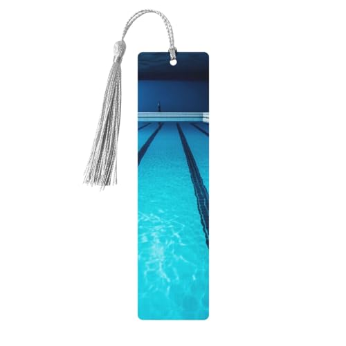 Blaues Schwimmbad-Lesezeichen, Holz-Lesezeichen für Buchliebhaber, handgefertigtes Holz-Lesezeichen mit Quaste, Lesezeichen, Ornament, Geschenkanhänger, Etiketten für Basteldekorationen Blaues Schwimmbad-Lesezeichen, Holz-Lesezeichen für Buchliebhaber, handgefertigtes Holz-Lesezeichen mit Quaste, Lesezeichen, Ornament, Geschenkanhänger, Etiketten für Basteldekorationen von HCBPWVQA