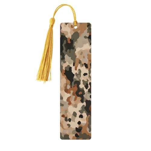 Braunes und Leopardenmuster, Camouflage-Lesezeichen aus Holz für Buchliebhaber, handgefertigtes Holz-Lesezeichen mit Quaste, Lesezeichen, Ornament, Geschenkanhänger, Etiketten für Basteldekorationen Braunes und Leopardenmuster, Camouflage-Lesezeichen aus Holz für Buchliebhaber, handgefertigtes Holz-Lesezeichen mit Quaste, Lesezeichen, Ornament, Geschenkanhänger, Etiketten für Basteldekorationen von HCBPWVQA