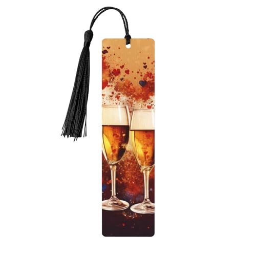 Buntes Herz Champagner Lesezeichen, Holz-Lesezeichen für Buchliebhaber, handgefertigtes Holz-Lesezeichen mit Quaste, Lesezeichen, Ornament, Holz-Geschenkanhänger, Etiketten für Basteldekorationen Buntes Herz Champagner Lesezeichen, Holz-Lesezeichen für Buchliebhaber, handgefertigtes Holz-Lesezeichen mit Quaste, Lesezeichen, Ornament, Holz-Geschenkanhänger, Etiketten für Basteldekorationen von HCBPWVQA