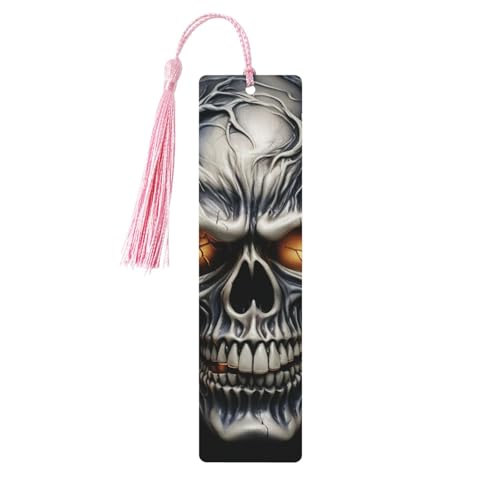 Cooles Lesezeichen mit bösem Totenkopf, Holz-Lesezeichen für Buchliebhaber, handgefertigtes Holz-Lesezeichen mit Quaste, Lesezeichen, Ornament, Geschenkanhänger, Etiketten für Basteldekorationen Cooles Lesezeichen mit bösem Totenkopf, Holz-Lesezeichen für Buchliebhaber, handgefertigtes Holz-Lesezeichen mit Quaste, Lesezeichen, Ornament, Geschenkanhänger, Etiketten für Basteldekorationen von HCBPWVQA