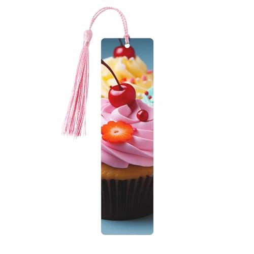 Cupcake-Lesezeichen, Holz-Lesezeichen für Buchliebhaber, handgefertigtes Holz-Lesezeichen mit Quaste, Lesezeichen, Lesezeichen, Ornament, Geschenkanhänger, Etiketten für Basteldekorationen Cupcake-Lesezeichen, Holz-Lesezeichen für Buchliebhaber, handgefertigtes Holz-Lesezeichen mit Quaste, Lesezeichen, Lesezeichen, Ornament, Geschenkanhänger, Etiketten für Basteldekorationen von HCBPWVQA