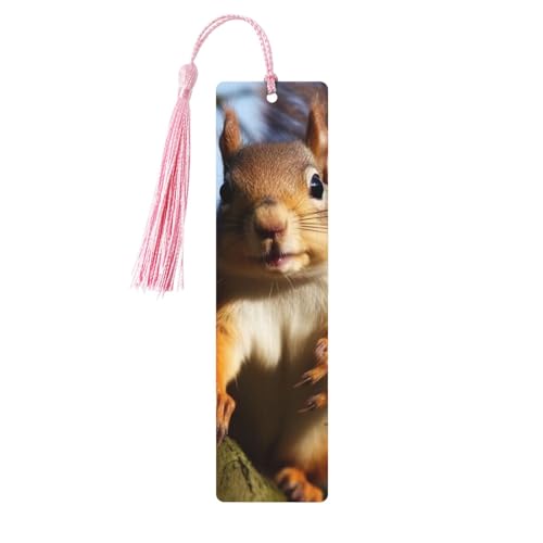 Eichhörnchen Lustiges Tier-Lesezeichen, Holz-Lesezeichen für Buchliebhaber, handgefertigtes Holz-Lesezeichen mit Quaste, Lesezeichen, Ornament, Geschenkanhänger, Etiketten für Basteldekorationen Eichhörnchen Lustiges Tier-Lesezeichen, Holz-Lesezeichen für Buchliebhaber, handgefertigtes Holz-Lesezeichen mit Quaste, Lesezeichen, Ornament, Geschenkanhänger, Etiketten für Basteldekorationen von HCBPWVQA
