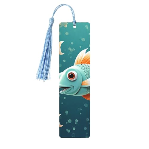 Fish Catoon Lesezeichen, Holz-Lesezeichen für Buchliebhaber, handgefertigtes Holz-Lesezeichen mit Quaste, Lesezeichen, Ornament, Geschenkanhänger, Etiketten für Basteldekorationen Fish Catoon Lesezeichen, Holz-Lesezeichen für Buchliebhaber, handgefertigtes Holz-Lesezeichen mit Quaste, Lesezeichen, Ornament, Geschenkanhänger, Etiketten für Basteldekorationen von HCBPWVQA