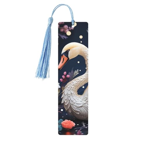 Floral Swan Lesezeichen, Holz-Lesezeichen für Buchliebhaber, handgefertigtes Holz-Lesezeichen mit Quaste, Lesezeichen, Ornament, Geschenkanhänger, Etiketten für Basteldekorationen Floral Swan Lesezeichen, Holz-Lesezeichen für Buchliebhaber, handgefertigtes Holz-Lesezeichen mit Quaste, Lesezeichen, Ornament, Geschenkanhänger, Etiketten für Basteldekorationen von HCBPWVQA