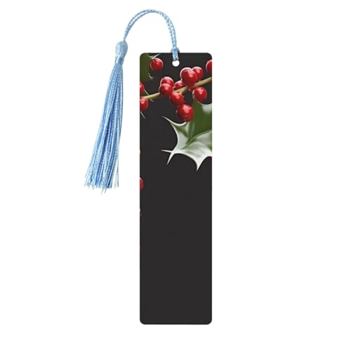 Holly Berry Branches Lesezeichen, Holz-Lesezeichen für Buchliebhaber, handgefertigtes Holz-Lesezeichen mit Quaste, Lesezeichen, Ornament, Geschenkanhänger, Etiketten für Basteldekorationen Holly Berry Branches Lesezeichen, Holz-Lesezeichen für Buchliebhaber, handgefertigtes Holz-Lesezeichen mit Quaste, Lesezeichen, Ornament, Geschenkanhänger, Etiketten für Basteldekorationen von HCBPWVQA