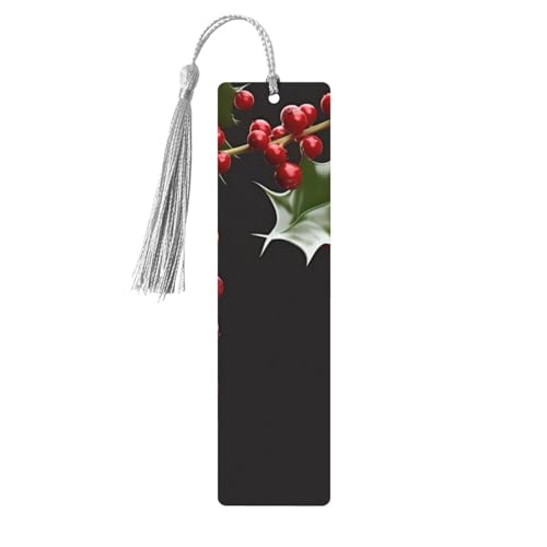 Holly Berry Branches Lesezeichen, Holz-Lesezeichen für Buchliebhaber, handgefertigtes Holz-Lesezeichen mit Quaste, Lesezeichen, Ornament, Geschenkanhänger, Etiketten für Basteldekorationen Holly Berry Branches Lesezeichen, Holz-Lesezeichen für Buchliebhaber, handgefertigtes Holz-Lesezeichen mit Quaste, Lesezeichen, Ornament, Geschenkanhänger, Etiketten für Basteldekorationen von HCBPWVQA