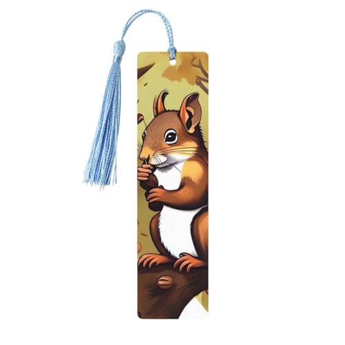 Lesezeichen Eichhörnchen aus Holz, Lesezeichen für Buchliebhaber, handgefertigtes Holz-Lesezeichen mit Quaste, Lesezeichen, Ornament, Geschenkanhänger, Etiketten für Basteldekorationen Lesezeichen Eichhörnchen aus Holz, Lesezeichen für Buchliebhaber, handgefertigtes Holz-Lesezeichen mit Quaste, Lesezeichen, Ornament, Geschenkanhänger, Etiketten für Basteldekorationen von HCBPWVQA
