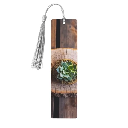 Lesezeichen aus Holz mit Sukkulenten, Holz-Lesezeichen für Buchliebhaber, handgefertigtes Holz-Lesezeichen mit Quaste, Lesezeichen, Ornament, Geschenkanhänger, Etiketten für Basteldekorationen Lesezeichen aus Holz mit Sukkulenten, Holz-Lesezeichen für Buchliebhaber, handgefertigtes Holz-Lesezeichen mit Quaste, Lesezeichen, Ornament, Geschenkanhänger, Etiketten für Basteldekorationen von HCBPWVQA