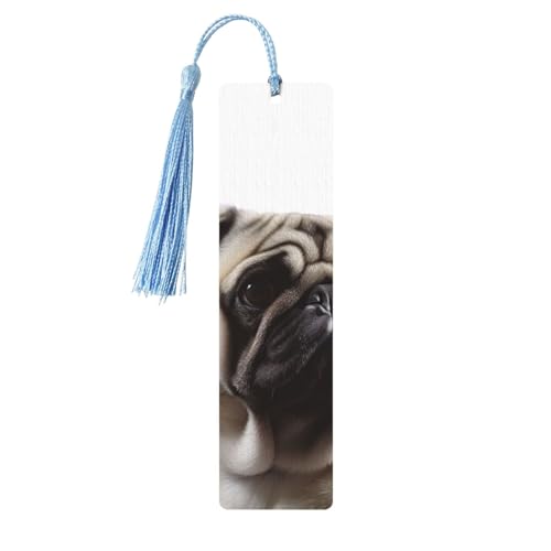 Lesezeichen mit Mops-Motiv, Holz-Lesezeichen für Buchliebhaber, handgefertigtes Holz-Lesezeichen mit Quaste, Lesezeichen, Ornament, Geschenkanhänger, Etiketten für Basteldekorationen Lesezeichen mit Mops-Motiv, Holz-Lesezeichen für Buchliebhaber, handgefertigtes Holz-Lesezeichen mit Quaste, Lesezeichen, Ornament, Geschenkanhänger, Etiketten für Basteldekorationen von HCBPWVQA