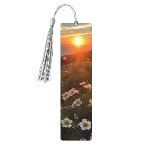 Lesezeichen mit Sonnenuntergang und Blumen, Holz-Lesezeichen für Buchliebhaber, handgefertigtes Holz-Lesezeichen mit Quaste, Lesezeichen, Ornament, Geschenkanhänger, Etiketten für Basteldekorationen Lesezeichen mit Sonnenuntergang und Blumen, Holz-Lesezeichen für Buchliebhaber, handgefertigtes Holz-Lesezeichen mit Quaste, Lesezeichen, Ornament, Geschenkanhänger, Etiketten für Basteldekorationen von HCBPWVQA