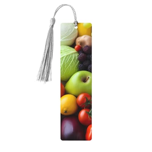 Lesezeichen mit frischem Obst und Gemüse, Holz-Lesezeichen für Buchliebhaber, handgefertigtes Holz-Lesezeichen mit Quaste, Lesezeichen, Ornament, Geschenkanhänger, Etiketten für Basteldekorationen Lesezeichen mit frischem Obst und Gemüse, Holz-Lesezeichen für Buchliebhaber, handgefertigtes Holz-Lesezeichen mit Quaste, Lesezeichen, Ornament, Geschenkanhänger, Etiketten für Basteldekorationen von HCBPWVQA