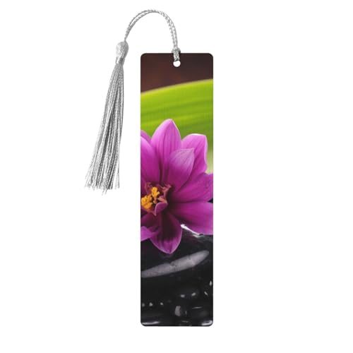 Lesezeichen mit lila Blume mit schwarzem Stein, Holz-Lesezeichen für Buchliebhaber, handgefertigtes Holz-Lesezeichen mit Quaste, Lesezeichen, Ornament, Geschenkanhänger, Etiketten für Lesezeichen mit lila Blume mit schwarzem Stein, Holz-Lesezeichen für Buchliebhaber, handgefertigtes Holz-Lesezeichen mit Quaste, Lesezeichen, Ornament, Geschenkanhänger, Etiketten für von HCBPWVQA