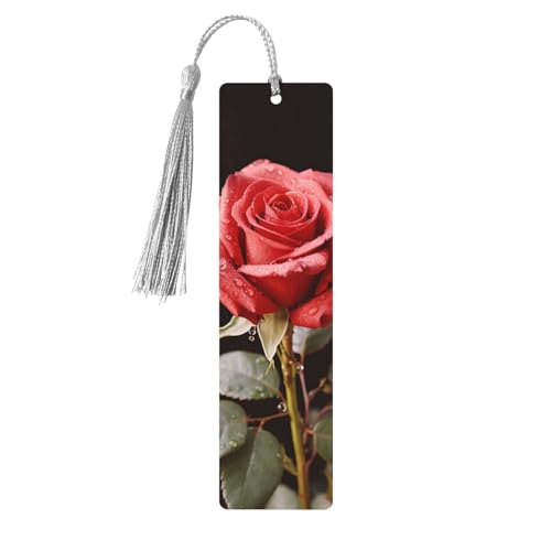Lesezeichen mit roten Rosen und Liebe, Holz-Lesezeichen für Buchliebhaber, handgefertigtes Holz-Lesezeichen mit Quaste, Lesezeichen, Ornament, Geschenkanhänger, Etiketten für Basteldekorationen Lesezeichen mit roten Rosen und Liebe, Holz-Lesezeichen für Buchliebhaber, handgefertigtes Holz-Lesezeichen mit Quaste, Lesezeichen, Ornament, Geschenkanhänger, Etiketten für Basteldekorationen von HCBPWVQA