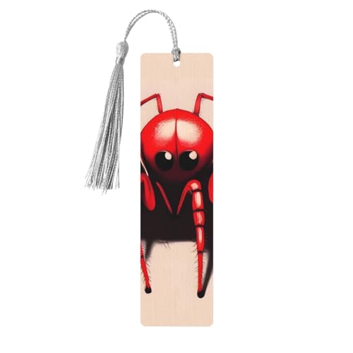 Niedliches kleines rotes Spinnen-Lesezeichen, Holz-Lesezeichen für Buchliebhaber, handgefertigtes Holz-Lesezeichen mit Quaste, Lesezeichen, Ornament, Geschenkanhänger, Etiketten für Basteldekorationen Niedliches kleines rotes Spinnen-Lesezeichen, Holz-Lesezeichen für Buchliebhaber, handgefertigtes Holz-Lesezeichen mit Quaste, Lesezeichen, Ornament, Geschenkanhänger, Etiketten für Basteldekorationen von HCBPWVQA