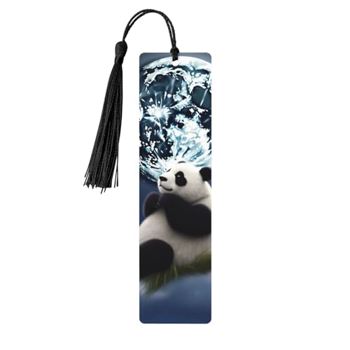 Panda und Mond Lesezeichen, Holz-Lesezeichen für Buchliebhaber, handgefertigtes Holz-Lesezeichen mit Quaste, Lesezeichen, Ornament, Geschenkanhänger, Etiketten für Basteldekorationen Panda und Mond Lesezeichen, Holz-Lesezeichen für Buchliebhaber, handgefertigtes Holz-Lesezeichen mit Quaste, Lesezeichen, Ornament, Geschenkanhänger, Etiketten für Basteldekorationen von HCBPWVQA
