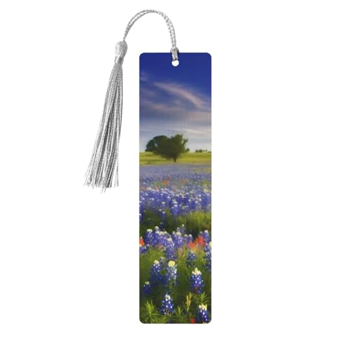 Texas Bluebonnets Landschafts-Lesezeichen, Holz-Lesezeichen für Buchliebhaber, handgefertigtes Holz-Lesezeichen mit Quaste, Lesezeichen, Ornament, Geschenkanhänger, Etiketten für Basteldekorationen Texas Bluebonnets Landschafts-Lesezeichen, Holz-Lesezeichen für Buchliebhaber, handgefertigtes Holz-Lesezeichen mit Quaste, Lesezeichen, Ornament, Geschenkanhänger, Etiketten für Basteldekorationen von HCBPWVQA